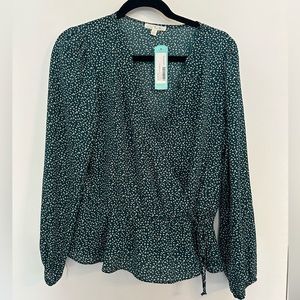 Nine Britton Cavanna Faux Wrap Blouse-NEW WITH TAGS